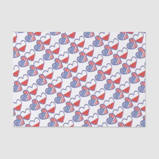 USA-POLISH-FLAG-HEARTS TISSUE PAPER