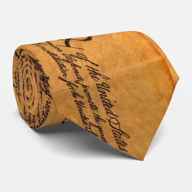 USA Politics Constitution Necktie (Rolled)