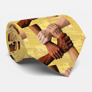 USA Politics Hands United Constitution Necktie