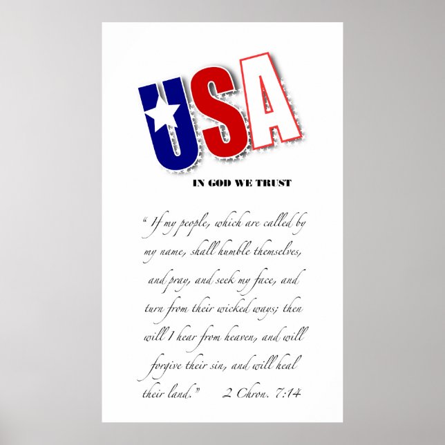 USA poster with "In God We Trust" (Front)