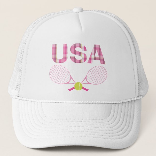 USA Preppy Tennis Trucker Hat (Front)