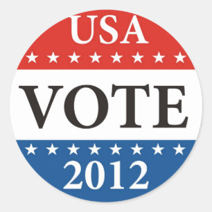 usa president elections vote badge political 2012 classic round sticker