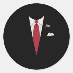 Usa President Trump Suit Easy Halloween Costume 1  Classic Round Sticker