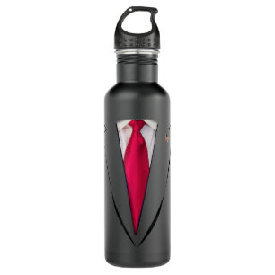 USA President Trump Suit, Easy Halloween Costume 710 Ml Water Bottle