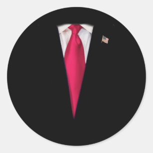 Usa President Trump Suit Easy Halloween Costume  Classic Round Sticker