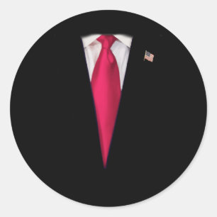 Usa President Trump Suit Easy Halloween Costume Classic Round Sticker