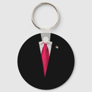 Usa President Trump Suit Easy Halloween Costume Key Ring