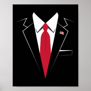 Usa President Trump Suit Easy Halloween Costume Poster