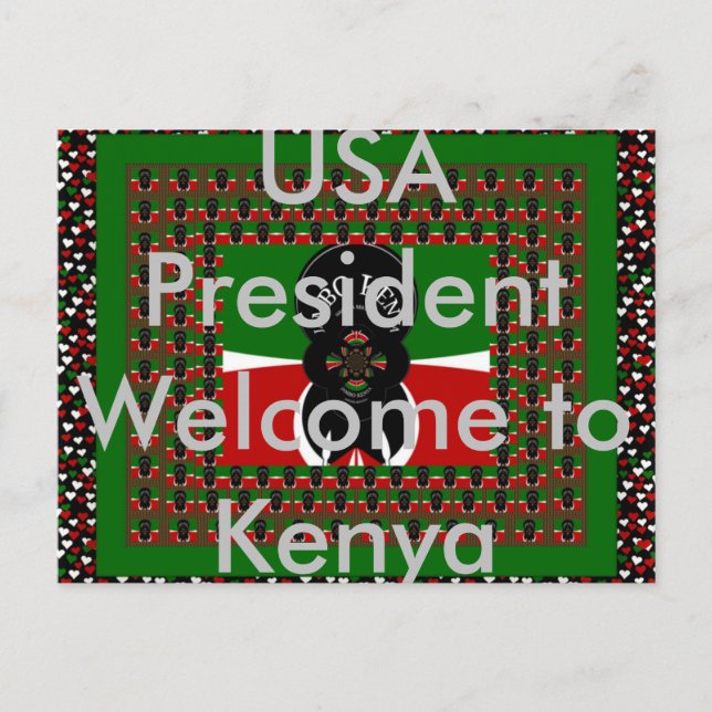 USA President Welcome to Kenya Postcard (Front)