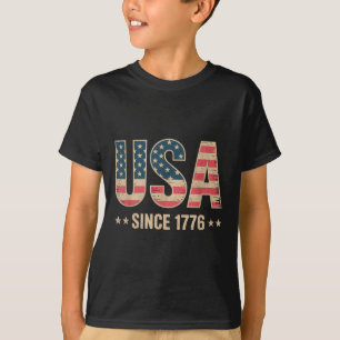 Usa Pride 4th Of July Vintage Since 1776 American  T-Shirt