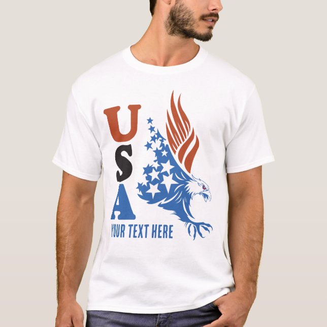 USA Pride – American Flag Style Design T-Shirt (Front)
