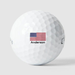 USA Print American Flag Personalised Golf Balls