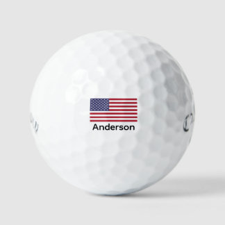 USA Print American Flag Personalised Golf Balls