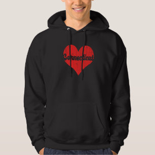 USA Proud America State Flag Heart Love Connecticu Hoodie