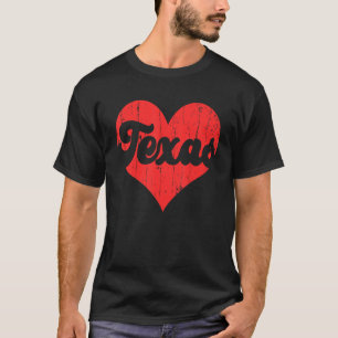 USA Proud America State Flag Heart Love Texas T-Shirt