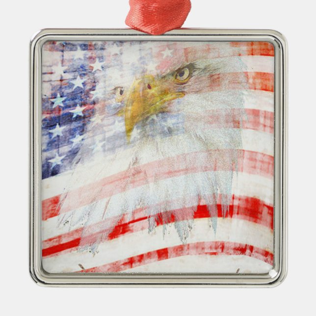 USA Proud Metal Tree Decoration (Front)