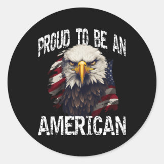 Usa Proud To Be An American  Classic Round Sticker