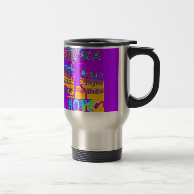USA Psychedelic Hope: Neon Unity Art Travel Mug (Right)