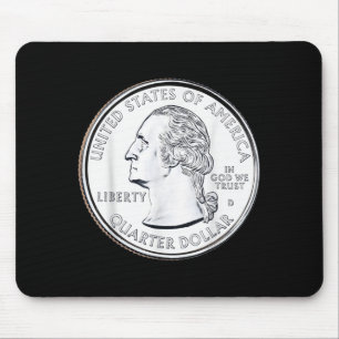 Usa Quarter Dollar 25 Cents Aamerica United States Mouse Mat