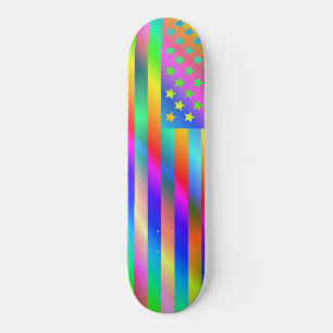 USA Rainbow Flag Skateboard