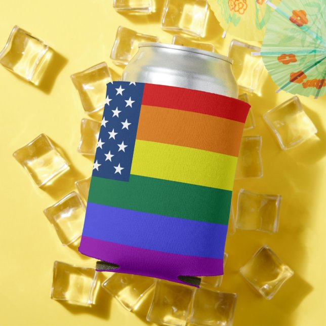USA Rainbow Pride Can Cooler (In Situ Summer)