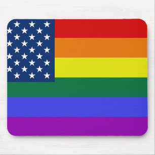 USA Rainbow Pride Mouse Mat