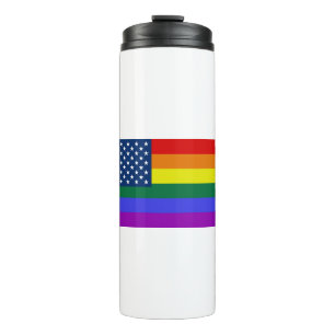 USA Rainbow Pride Thermal Tumbler