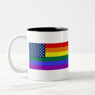 USA Rainbow Pride Two-Tone Coffee Mug