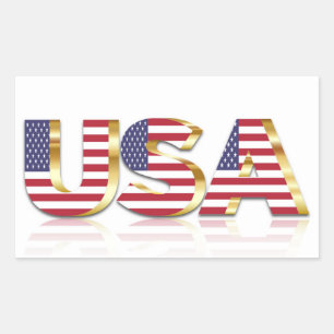 USA RECTANGULAR STICKER