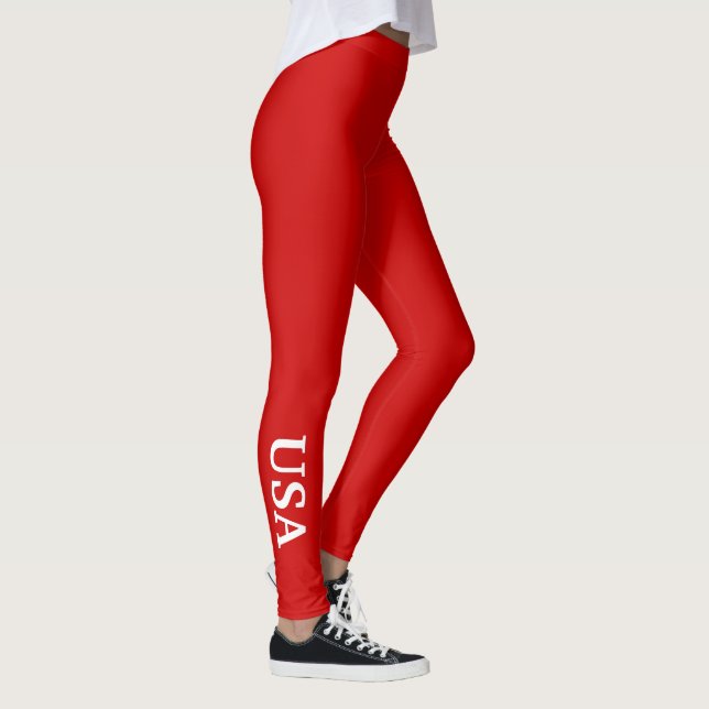 USA Red and White Leggings (Right)