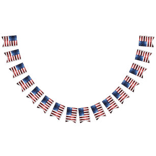USA red blue sparkles glitters Bunting