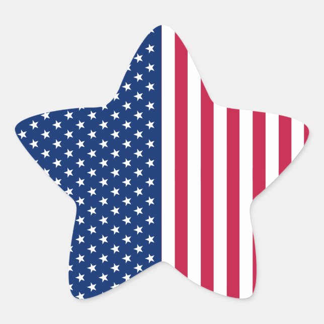 USA Red Blue White US Stars Stripes Party Favours Star Sticker (Front)