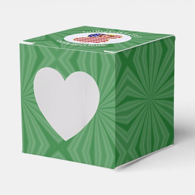 USA Red Hair Angel Christmas Flag Personalised  Favour Box (Front Side)