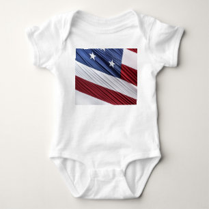 USA Red, White and Blue American Patriotic Flag Baby Bodysuit