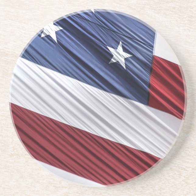 USA Red, White and Blue American Patriotic Flag Coaster (Front)