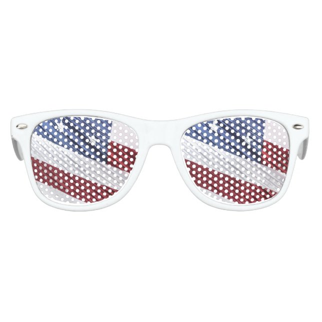 USA Red, White and Blue American Patriotic Flag Kids Sunglasses (Front)