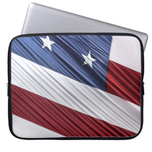 USA Red, White and Blue American Patriotic Flag Laptop Sleeve