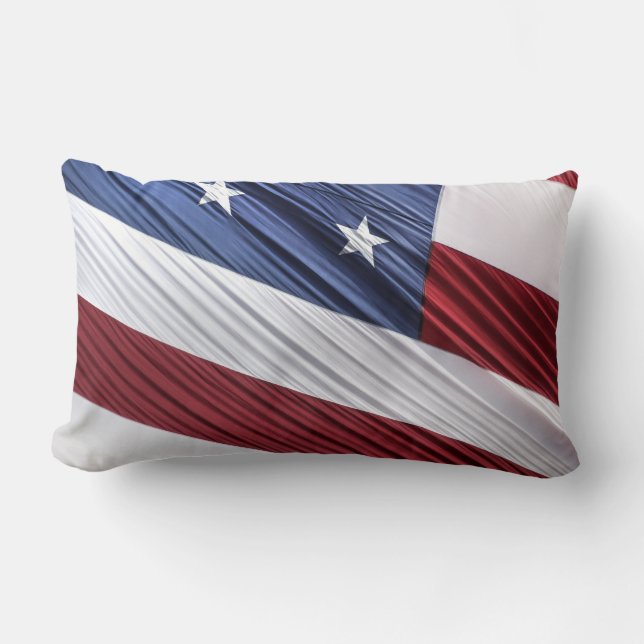 USA Red, White and Blue American Patriotic Flag Lumbar Cushion (Front)