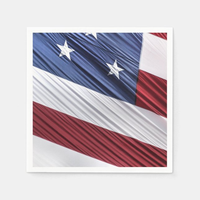 USA Red, White and Blue American Patriotic Flag Napkin (Front)
