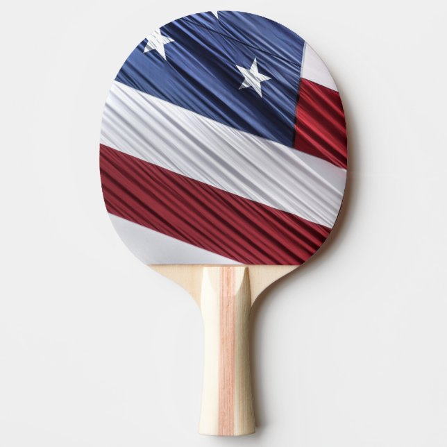 USA Red, White and Blue American Patriotic Flag Ping Pong Paddle (Front)