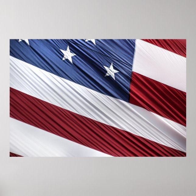 USA Red, White and Blue American Patriotic Flag Poster (Front)