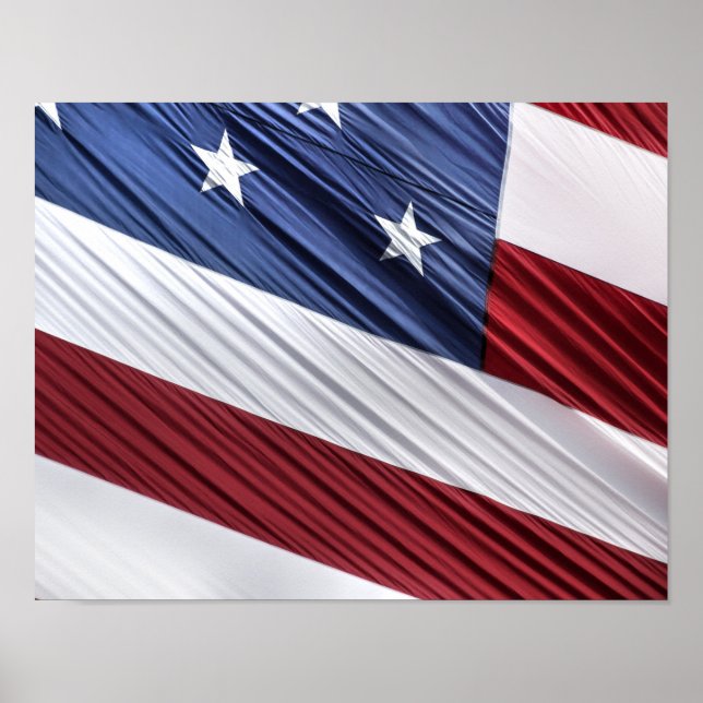 USA Red, White and Blue American Patriotic Flag Poster (Front)