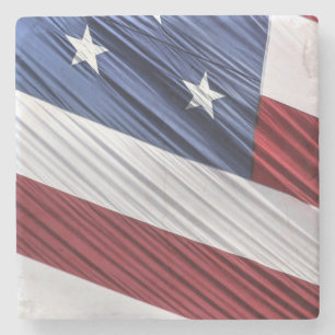 USA Red, White and Blue American Patriotic Flag Stone Coaster