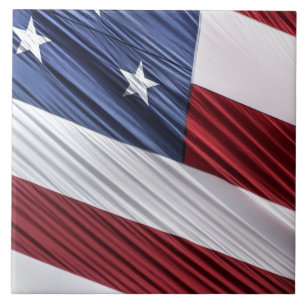 USA Red, White and Blue American Patriotic Flag Tile