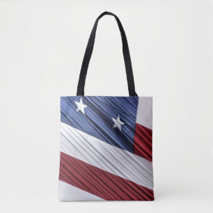 USA Red, White and Blue American Patriotic Flag Tote Bag