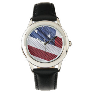 USA Red, White and Blue American Patriotic Flag Watch