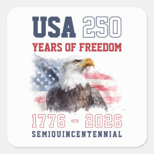 USA Red White and Blue America's 250th Anniversary Square Sticker