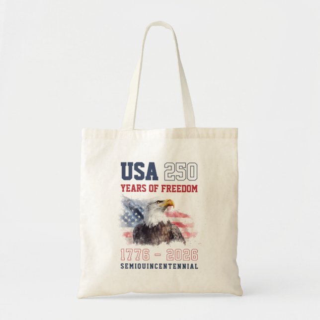 USA Red White and Blue America's 250th Anniversary Tote Bag (Front)