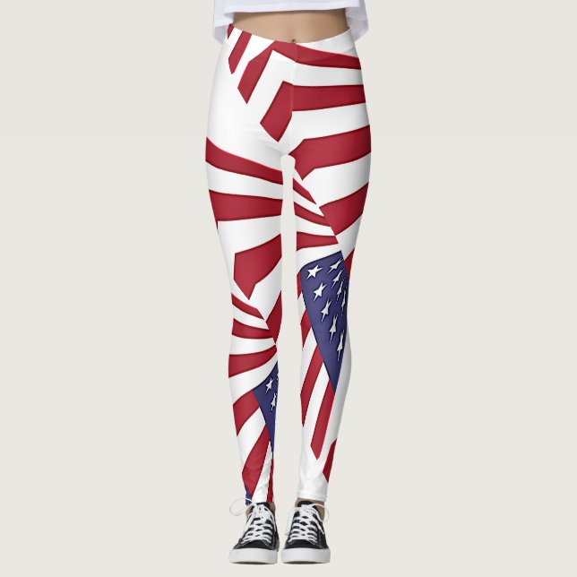 USA Red white and Blue Leggings (Front)