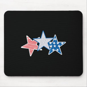 Usa Red White Blue American Flag U.s.a Stars Strip Mouse Mat